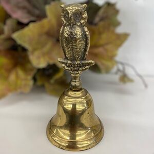 Vintage Brass Owl Bell Made in England English Old World Dinner